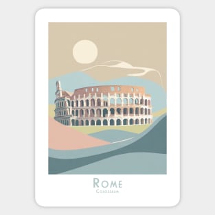 Vintage Rome Colosseum Travel Poster Sticker